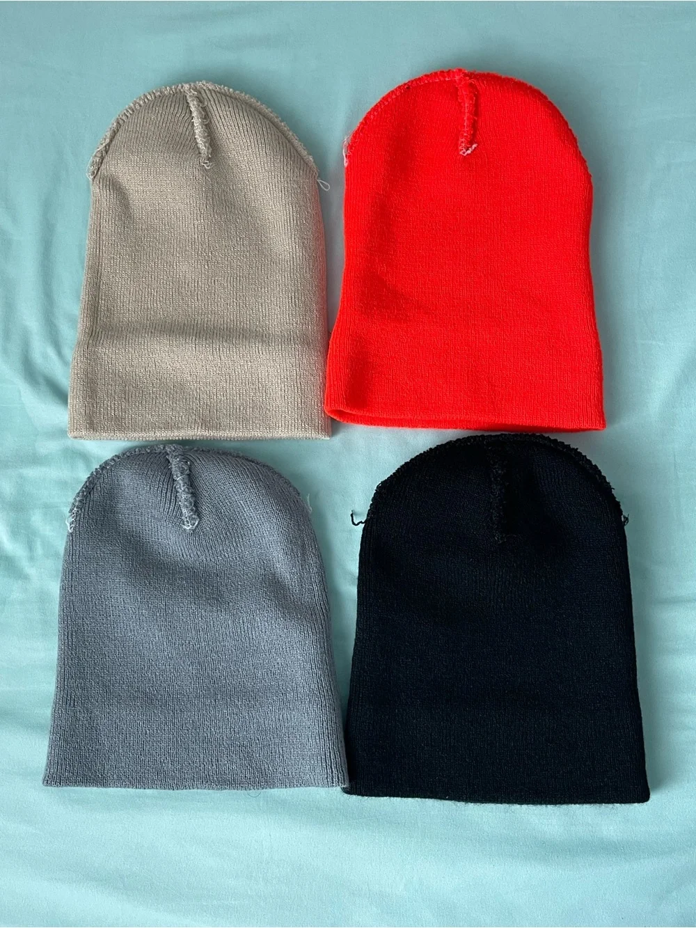 Kids Cozy Cuffed Beanie Hat - Black, Grey, Tan, Red